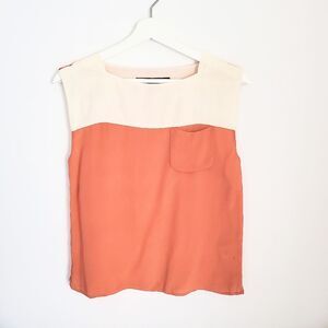French Connection Colorblock Boatneck Silk Top Size 0